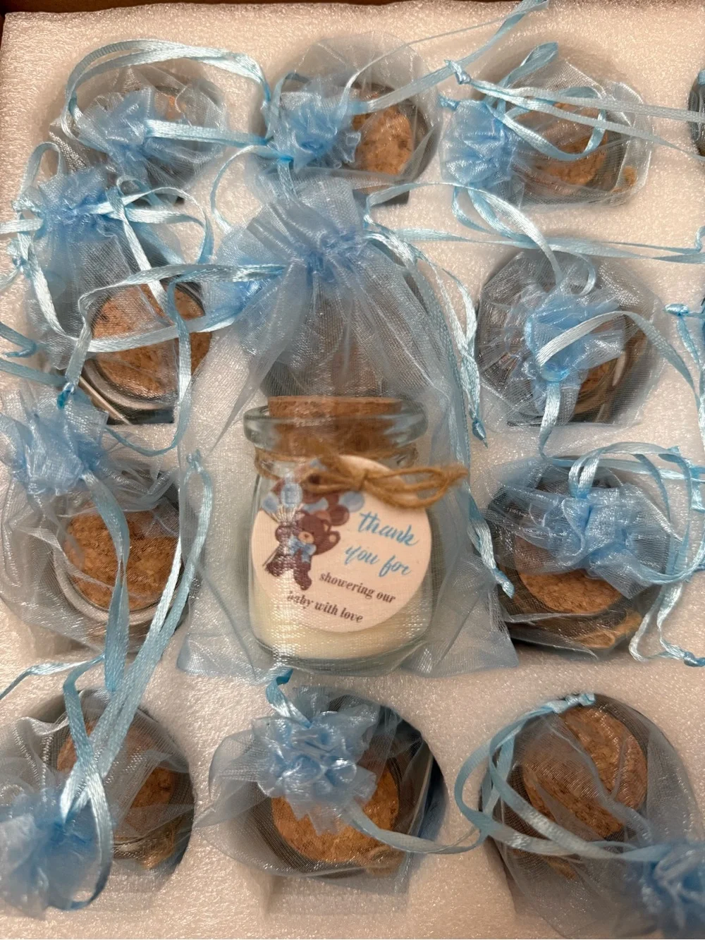 Baby Boy Bear Candle Shower Favors